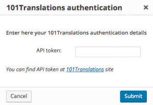 101translations authentication dialog window
