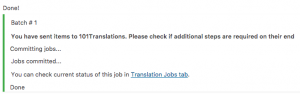 Basket contents successfully submitted to 101translations