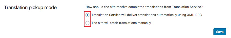 Checking translation delivery method