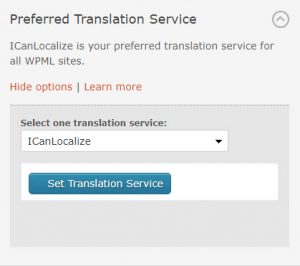 Selected Preferred Translation Service