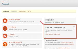 Preferred Translation Service setting