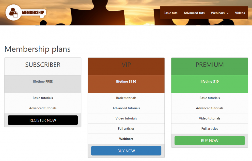 Membership plans