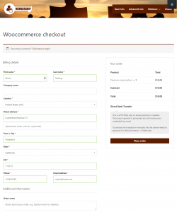Membership reference site features a prototype of a WooCommerce checkout
