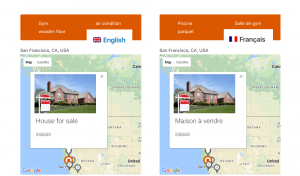 Tooltips in markers on a multilingual site that uses Google Maps