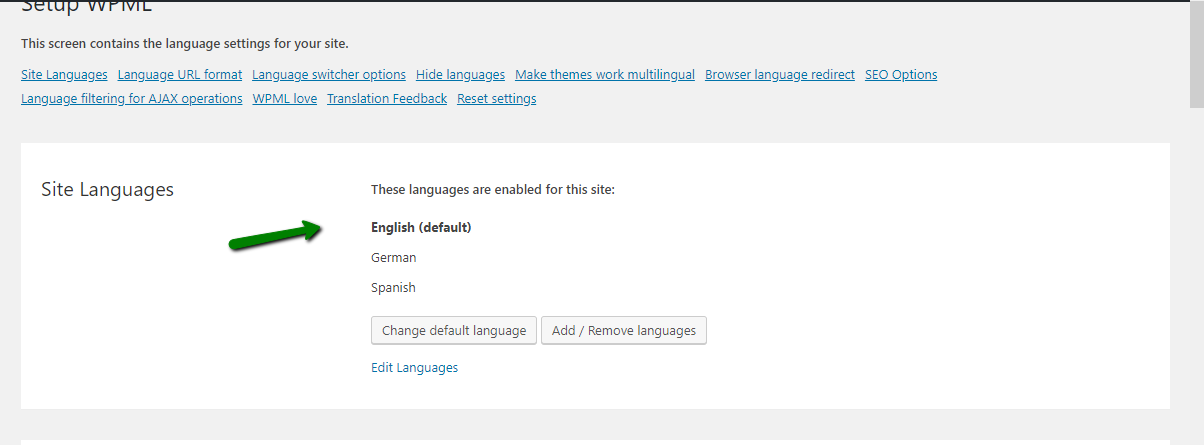 change default language to english