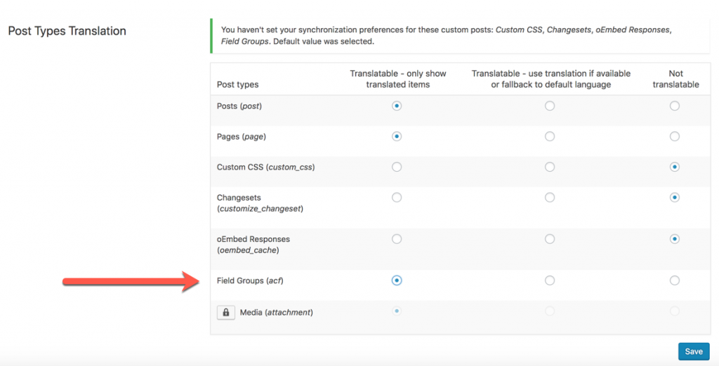 Set "Translatable" for "Field Groups"