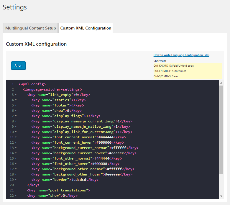 Overriding Language Configuration Files Wpml