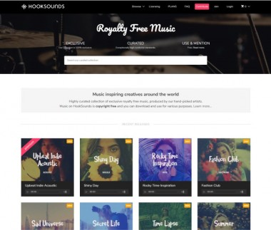 Hook Sounds - The best royalty free music sites 
