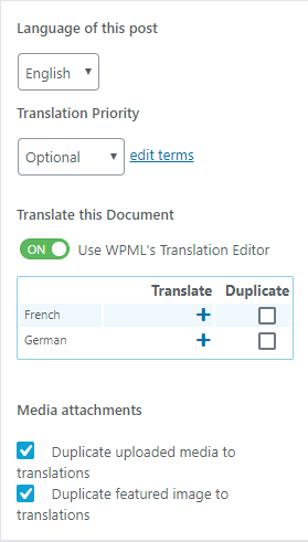 Adding translations when using Block editor
