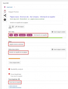 Translated page SEO attributes