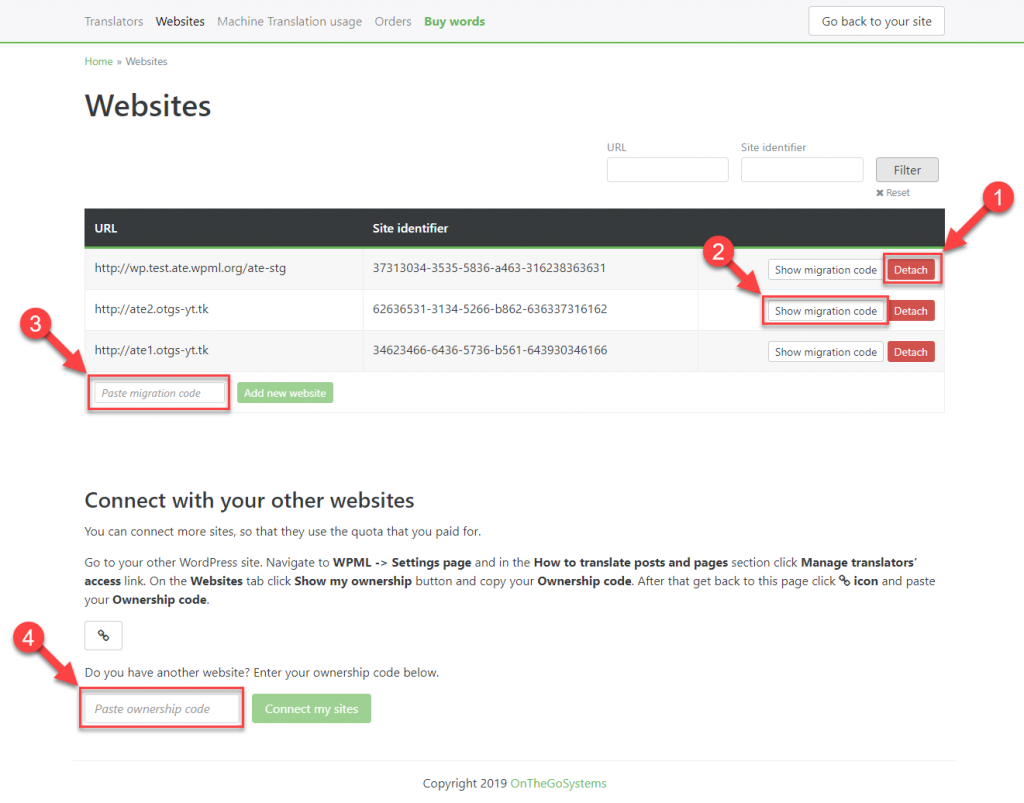 Acount with more than one website linked to it