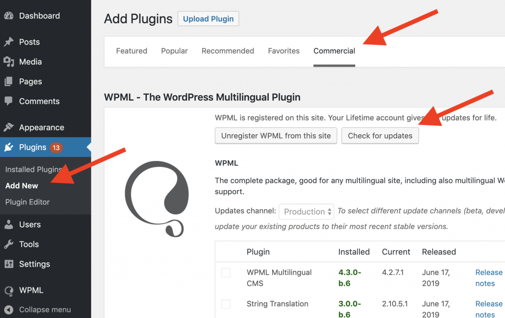 How to force WPML update