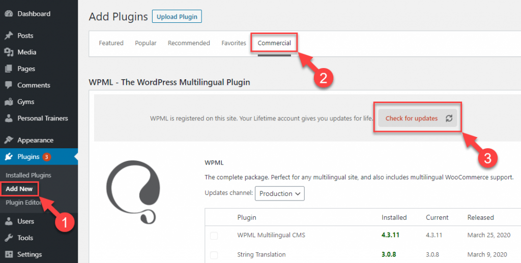 Manually installing WPML plugin updates