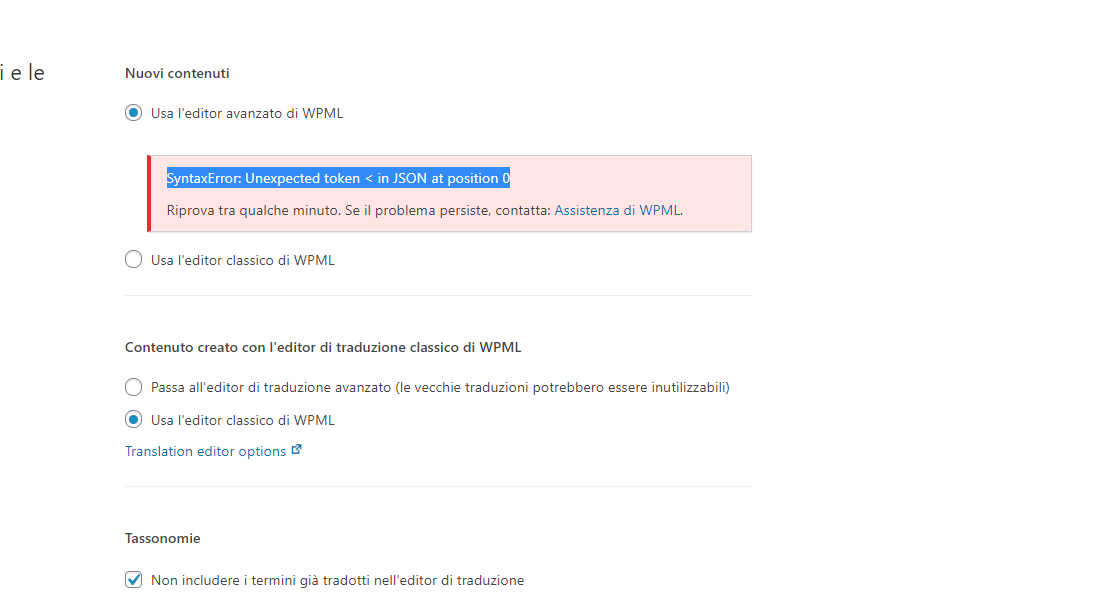 Syntaxerror Unexpected Token In Json At Position 0 Wpml