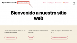 The tagline still appears in the site’s default language in the backend