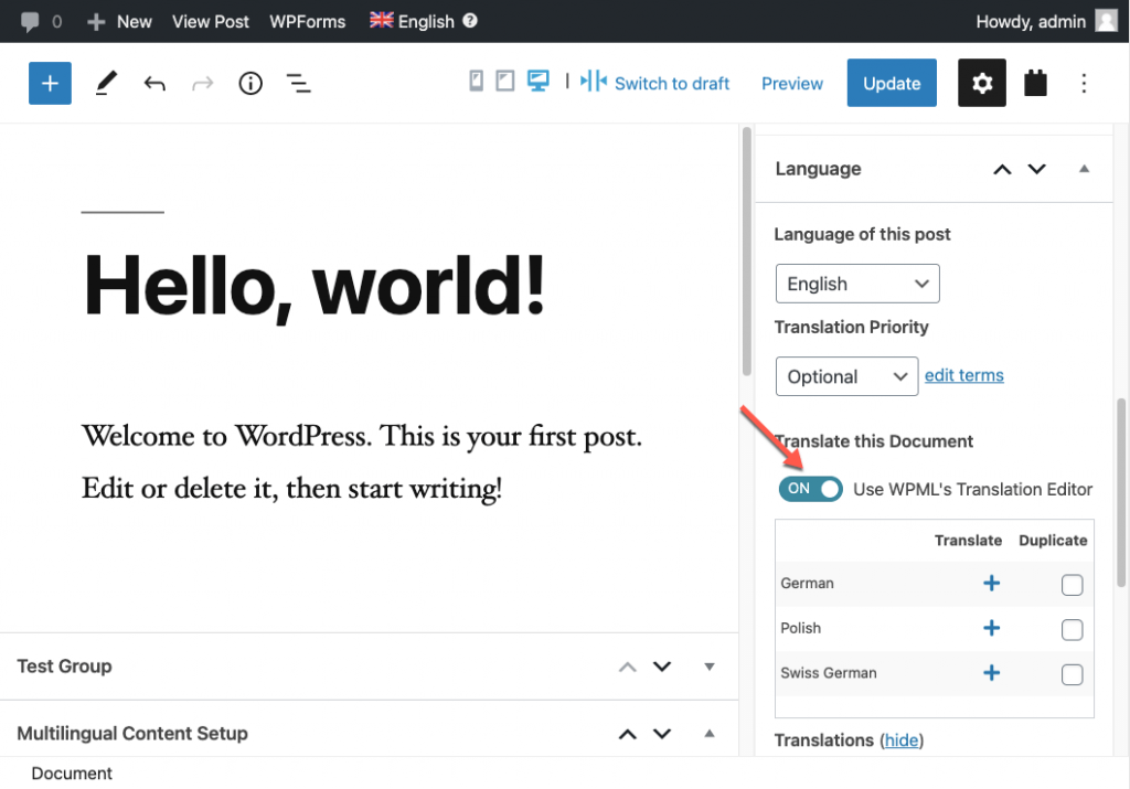 Turning off the WPML Translation Editor
