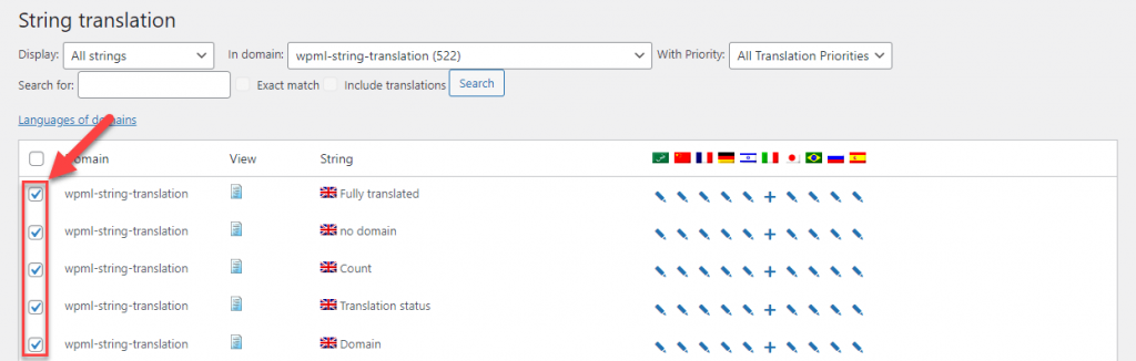 Identifique as strings para tradução