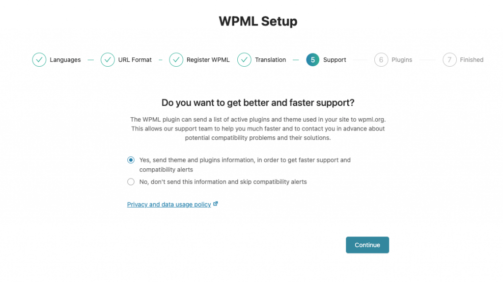 Compatibility settings in the WPML setup wizard