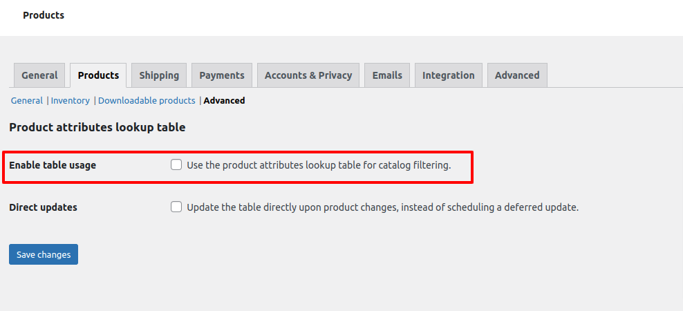 Disabling product attributes lookup