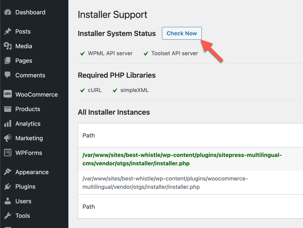 Checking for installer log errors