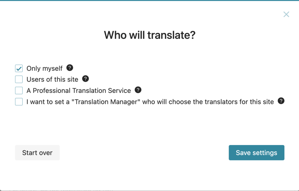 Choosing who will translate the site