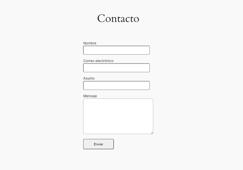 Contact form in Spanish