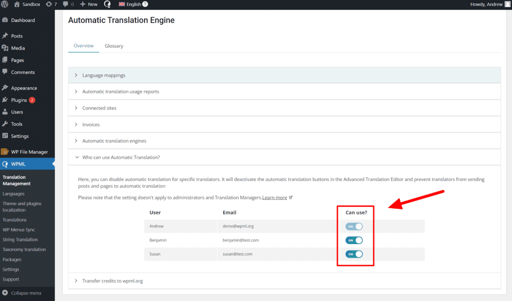 Enabling access to automatic translation for translators