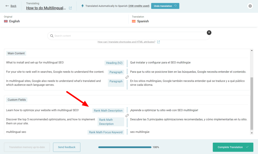 Translating RankMath SEO attributes