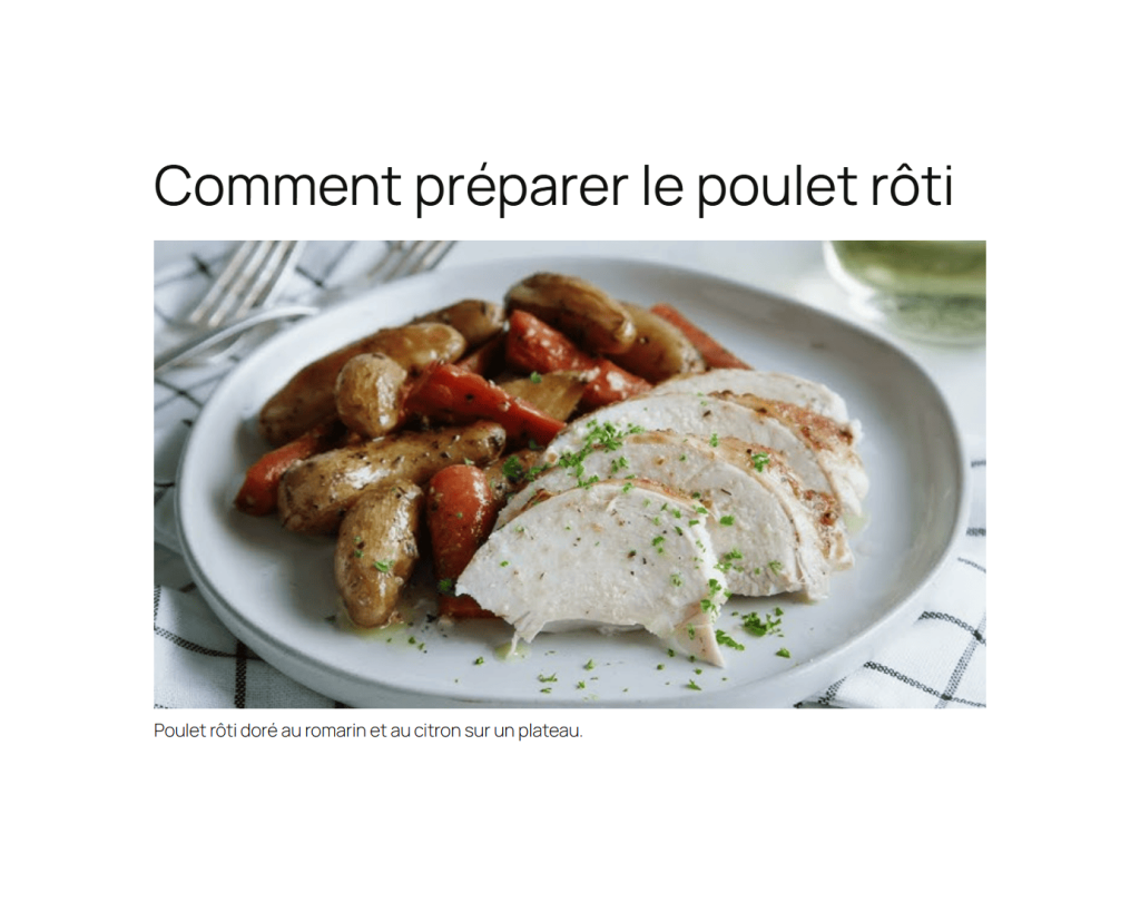 Recipe in French