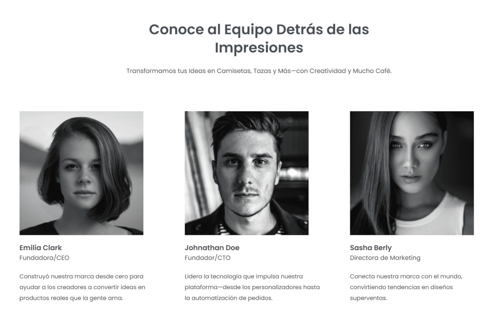 About page in Spanish