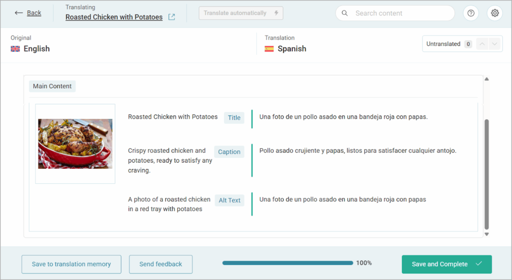 Meta texts in Advanced Translation Editor