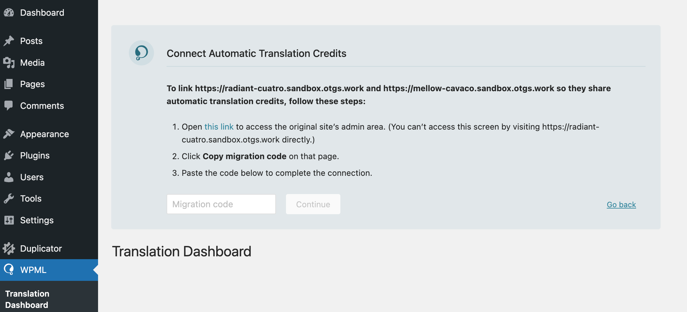 step to add migration code in the migration wizard