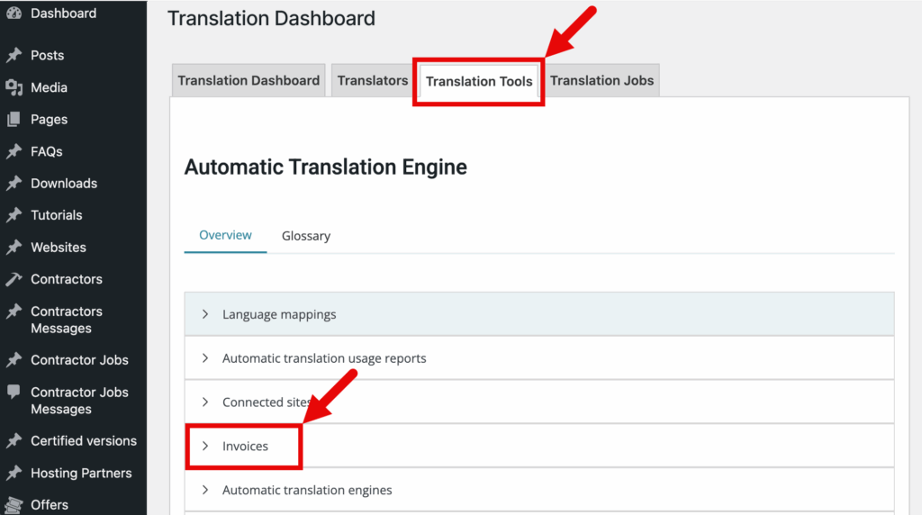 Viewing and downloading invoices from your WordPress admin