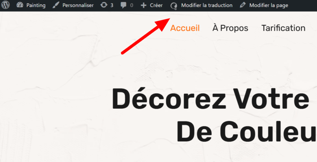 Clicking the Edit translation button