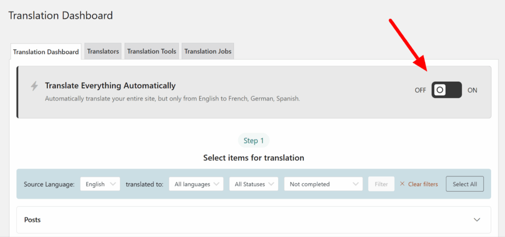 Enabling Translate Everything Automatically