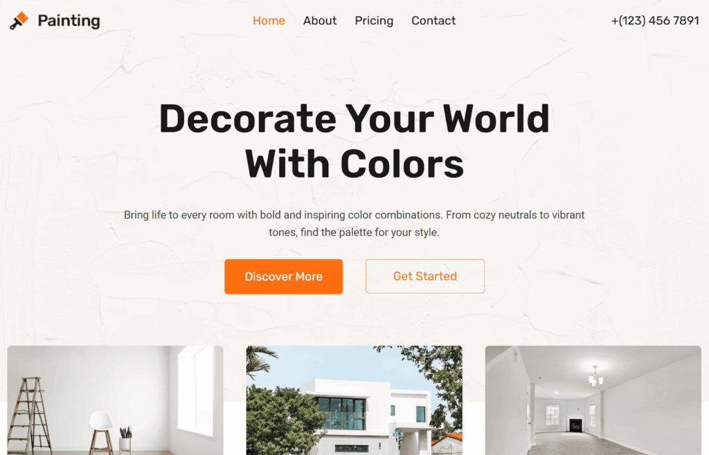 Homepage with Kadence Blocks in English