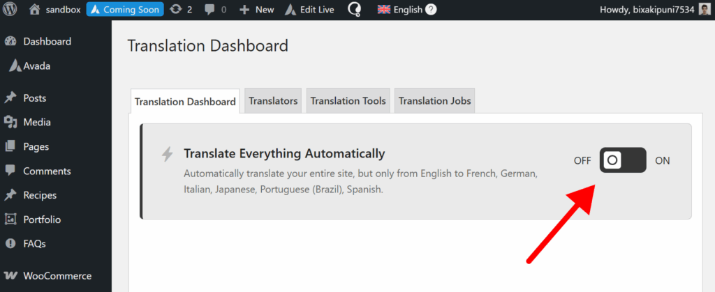 Enabling Translate Everything Automatically