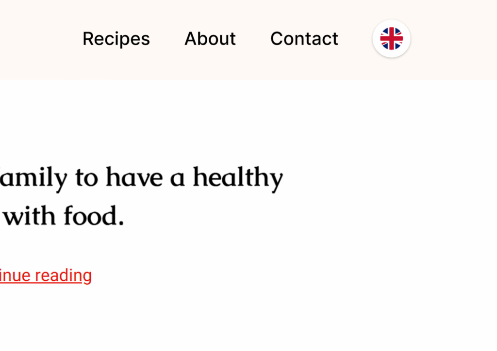 Language-only menu switcher