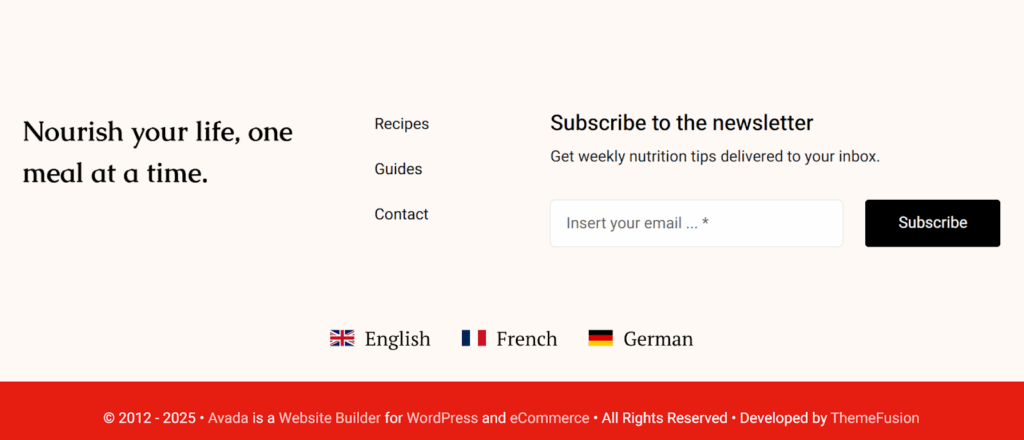 Language switcher in footer