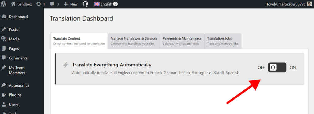 Enabling Translate Everything Automatically