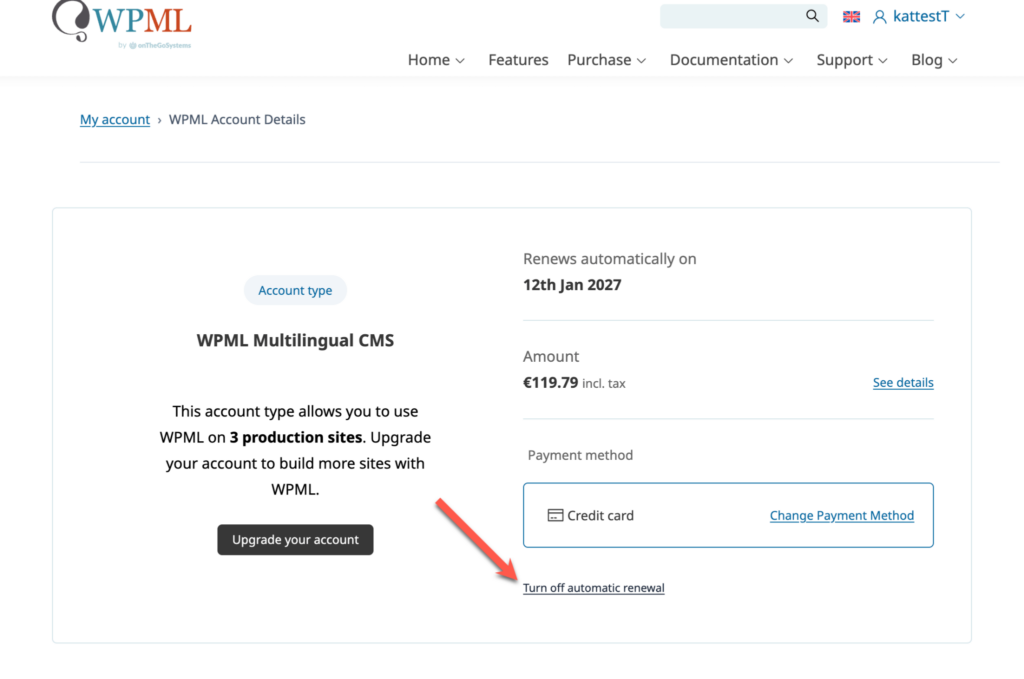 Turning off automatic renewal
